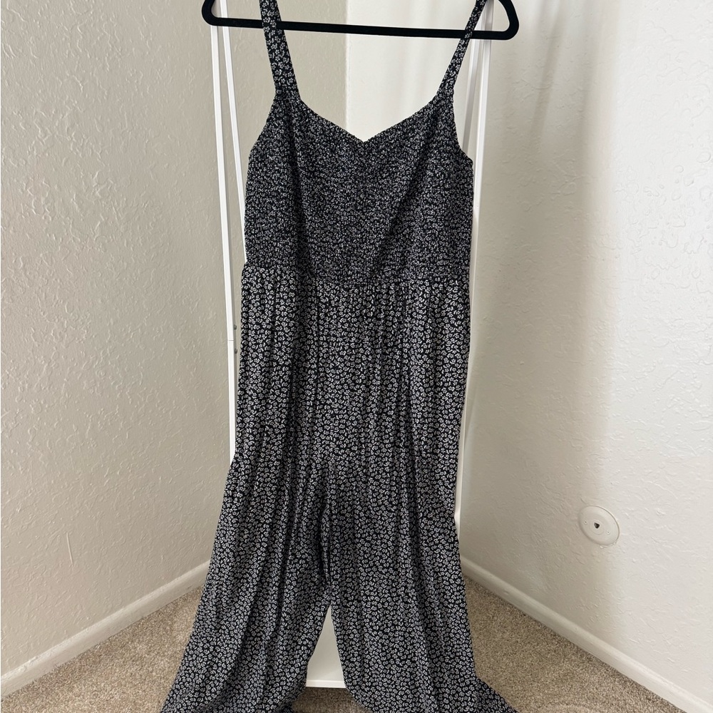 Madewelll Lucie Black Floral Wide Leg Jumpsuit